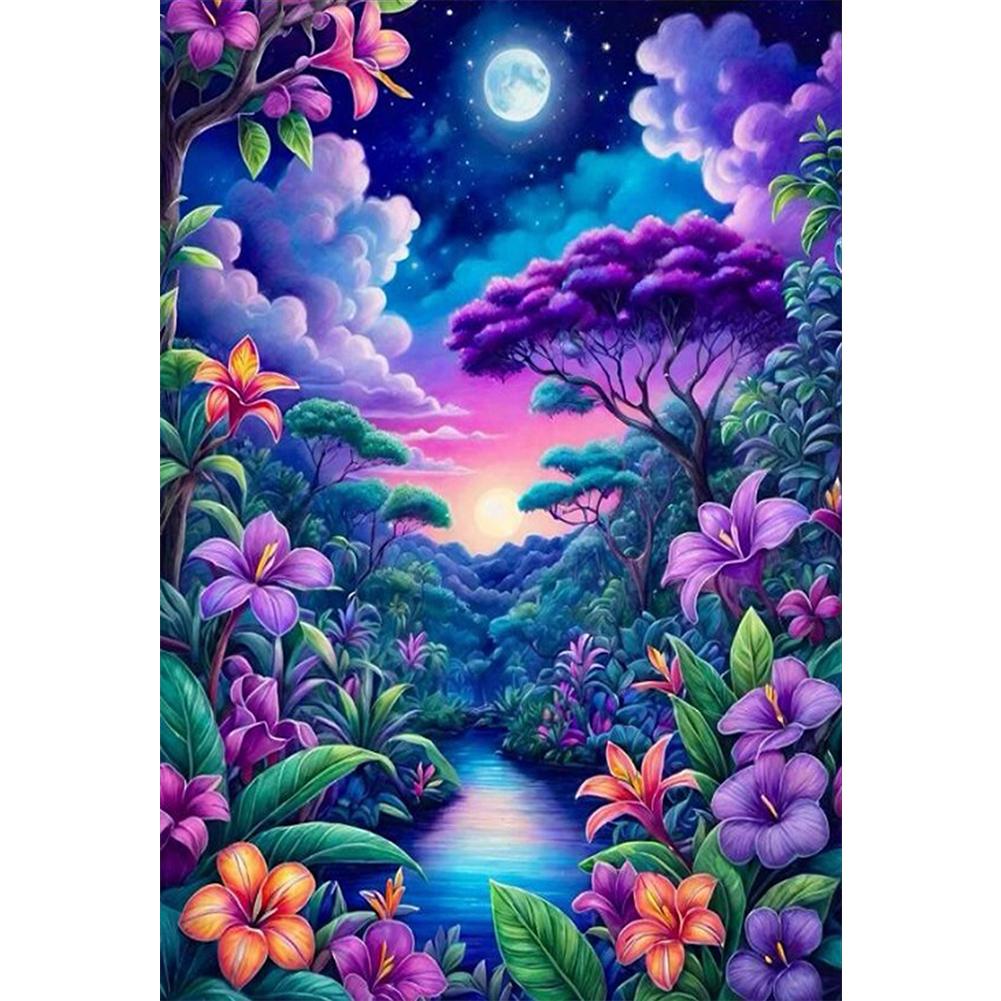 

EY# 5D DIY Full Round Drill Diamond Painting Forest Kit Home Decor Art Craft 50x