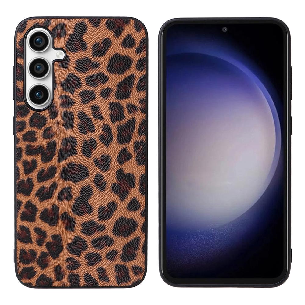 

PU+PC+TPU Cell Phone Case for Samsung Galaxy S23 FE Anti-drop Mobile Phone Back Cover Leopard