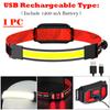 COB LED Strip Headlamp 3Mode 350LM Headlight Waterproof Outdoor Head Torch by AAA Battery Camping Hunting Fishing Mini Lantern