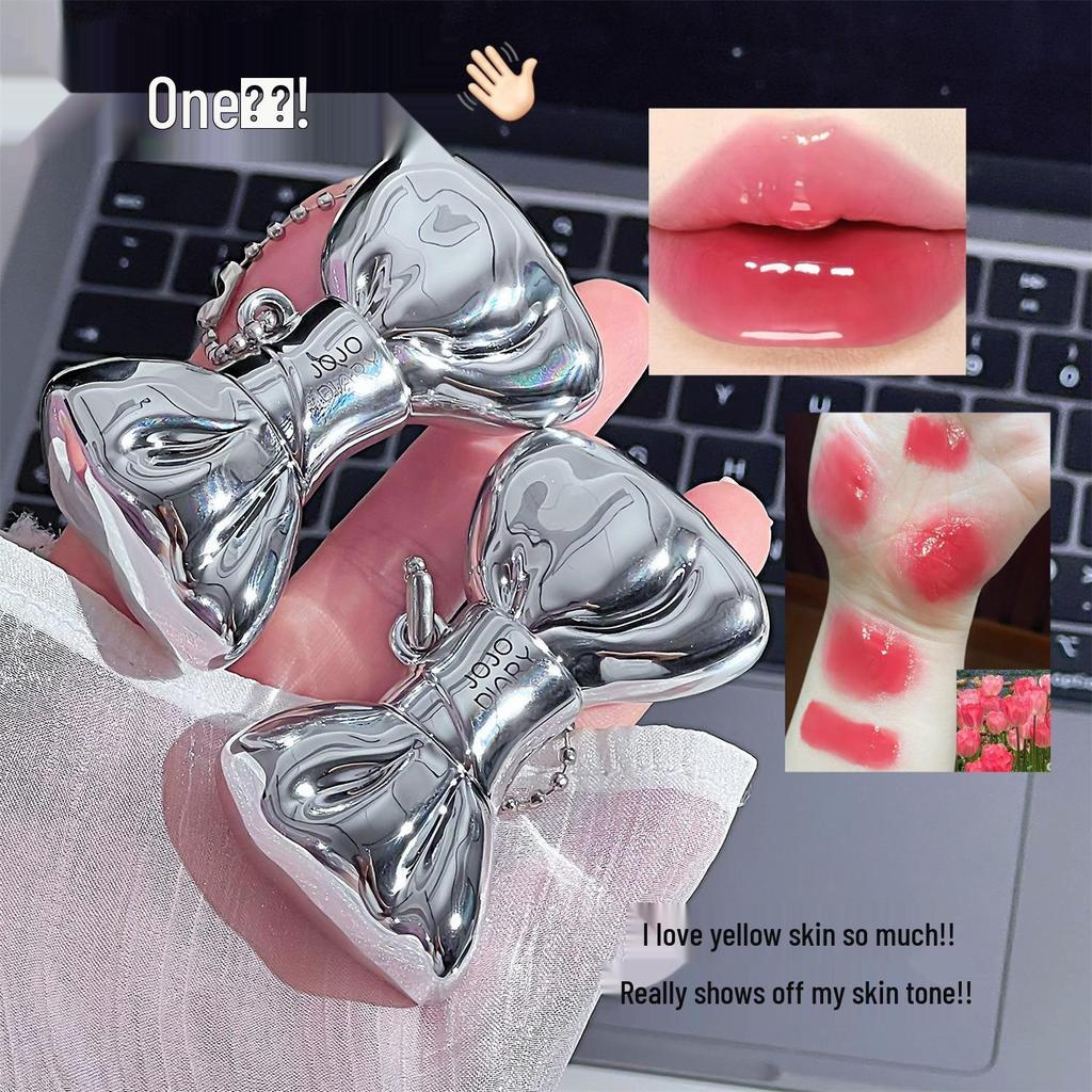 JOJO DIARY Energetic Mirror Lip Glaze: Brightens Yellow Skin, Natural Look, Watery Glass Finish, Student Lipstick.
