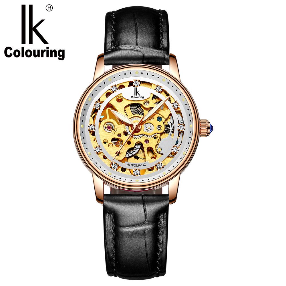 Women Automatic Mechanical Watch Diamond Fashion Double-sided Hollow Trend Mechanical Watch