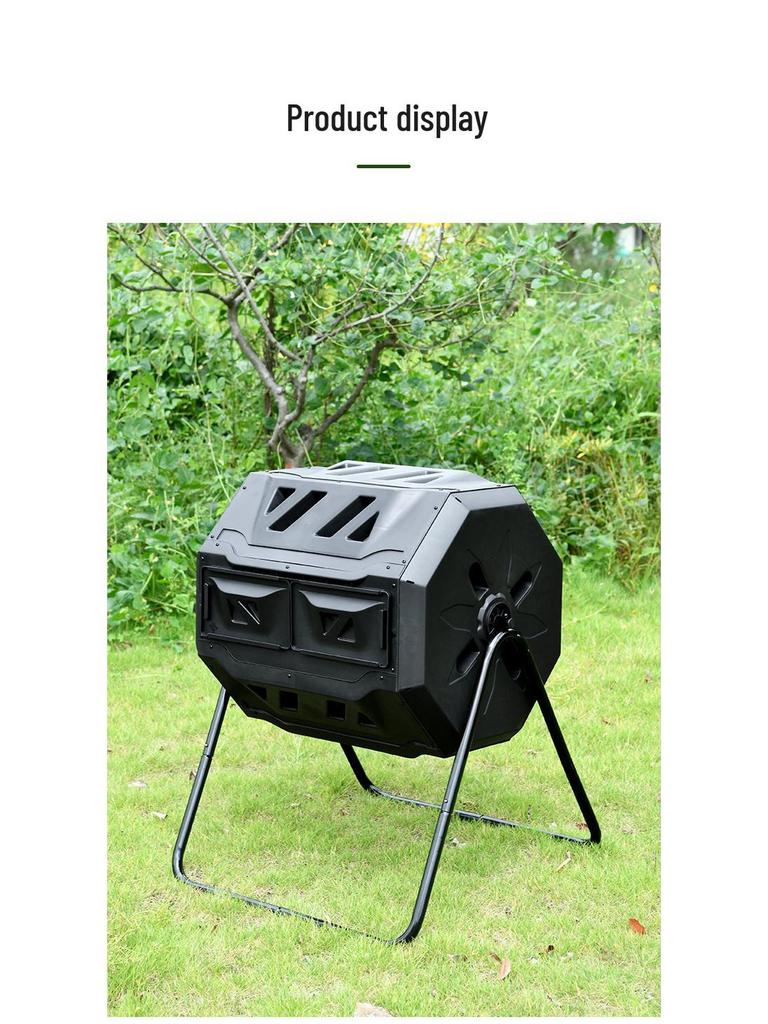 Compost Tumbler: Outdoor Patio Leaf Storage & Organic Fertilizer Bin