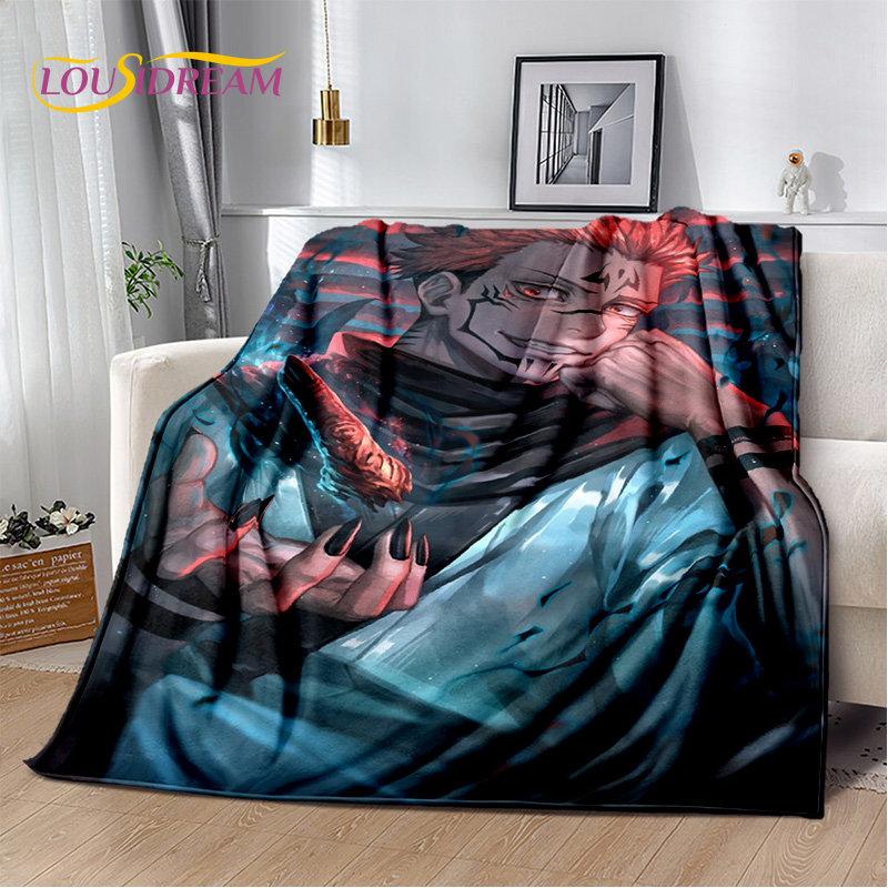 Jujutsu Kaisen Anime Cartoon Soft Plush Blanket,Flannel Blanket Throw Blanket for Living Room Bedroom Bed Sofa Picnic Cover Kids