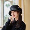 Bucket Hat Women's Autumn and Winter Ear Protection Warm Basin Hat Retro Elegant Top Hat
