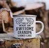 Best Grandpa In The World Print Mug Coffee Mugs Camping Drink Water Cups Vintage Enamel Cups Birthday Father's Day Grandpa Gifts