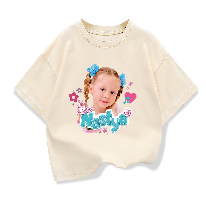 

Summer Like Nastya Printed Clothes Tee Kids Cotton Cute Girl T-shirt Baby Girls Children s Tops For 3-10Y Baby 120