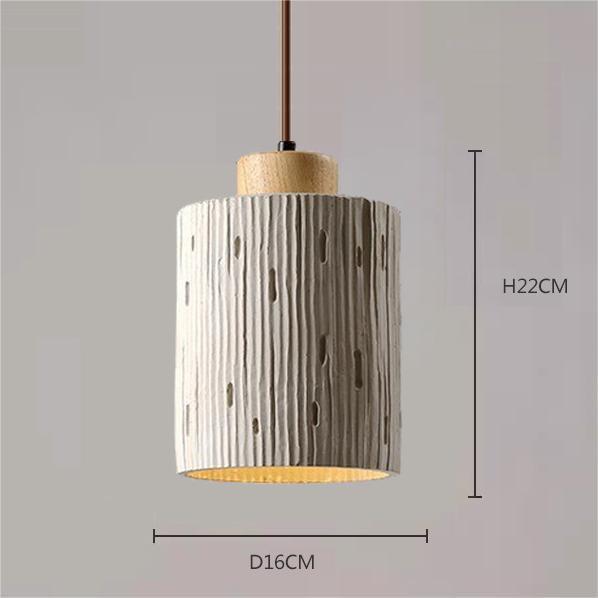 Japanese Wabi-Sabi Yellow Travertine Pendant Light, Retro Mid-Century Style for Bedroom, Homestay, or Restaurant.