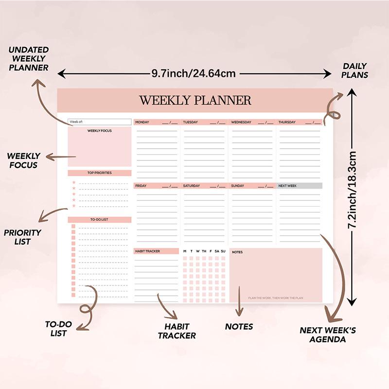 B5 English Weekly Planner: Coil Notebook for Time Tracking, Life Logging, and Meal Management