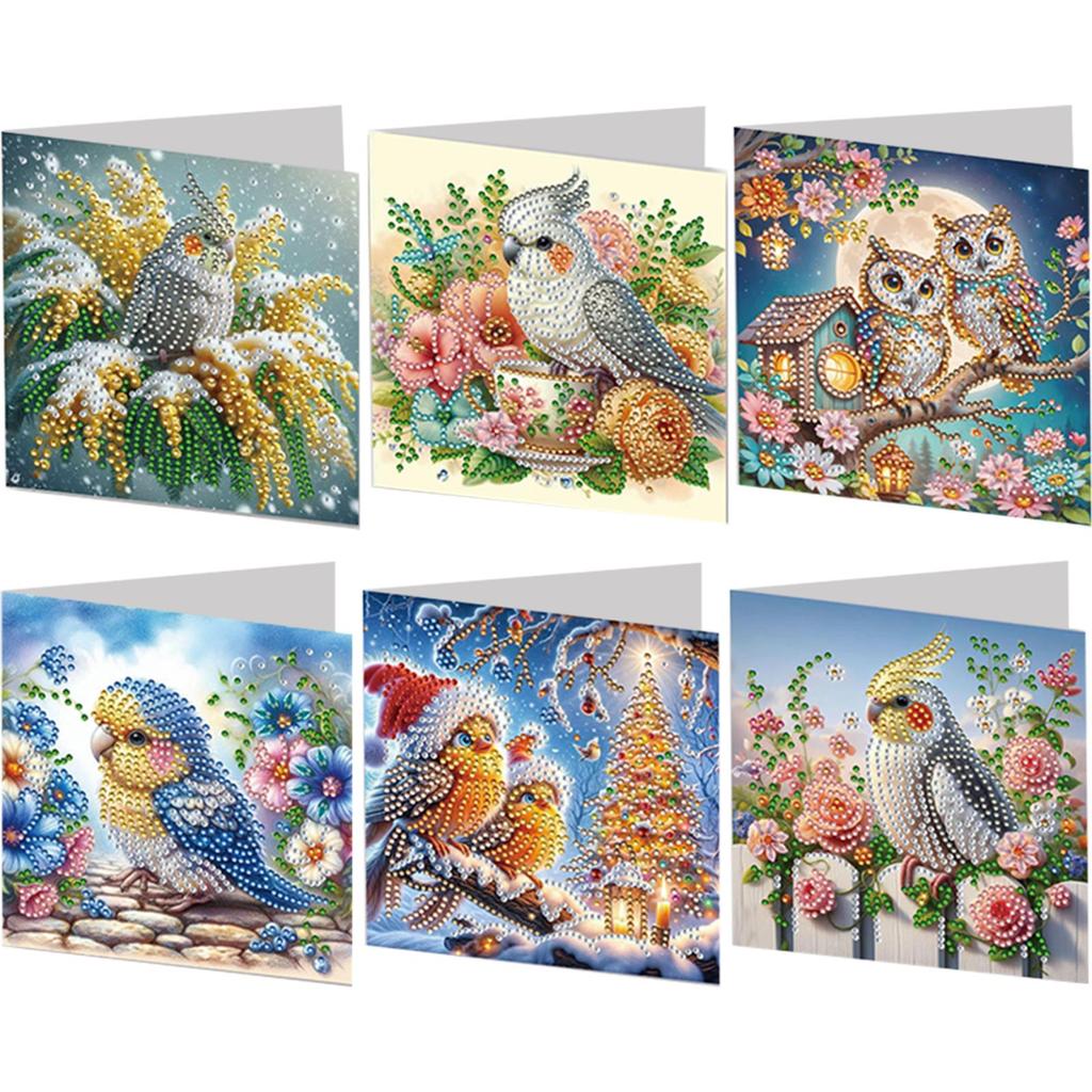 12Pcs Christmas DIY Diamond Art Greeting Cards with Envelopes Diamond Art Painting Greeting Card Kit for Holiday Blessings
