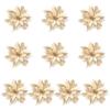 10pcs Glitter Artificial Poinsettia Flower Christmas Decorations for XmasTree Wreath Ornament Wedding Home New Year Gift