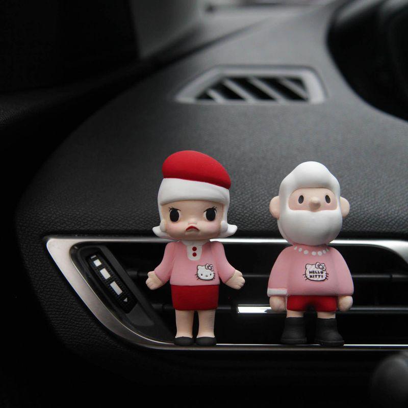 Cute Cartoon Hello Kitty Couple Doll Car Aromatherapy Car Air Conditioner Air Outlet Fragrance Fancy Fragrant Stone