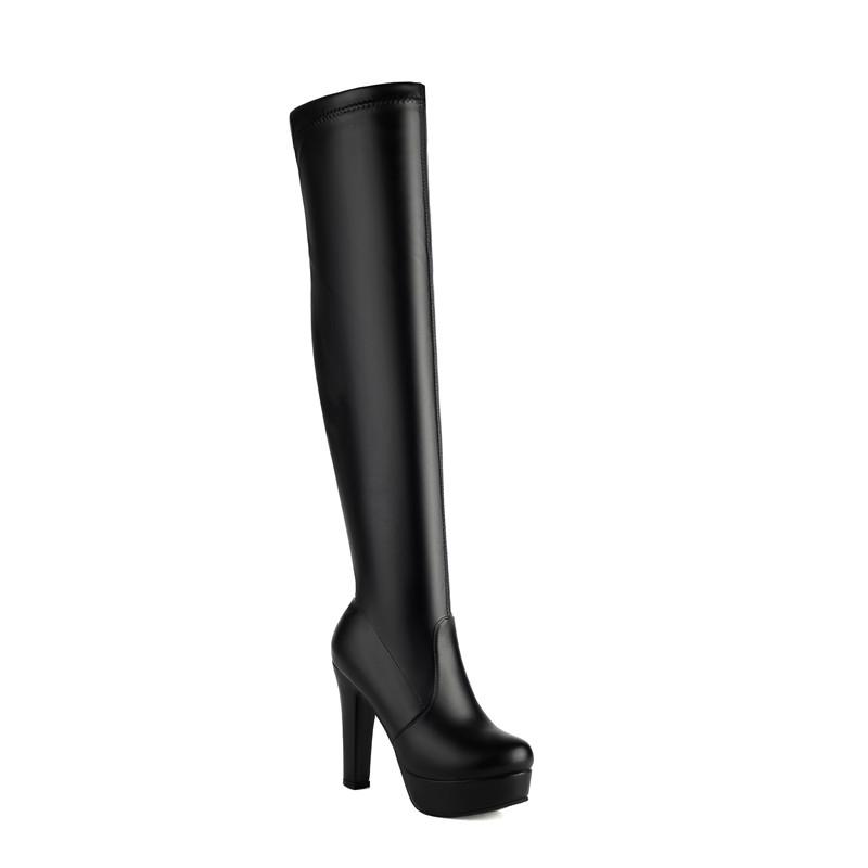 Women's high-heeled boots, sexy European and American style autumn and winter new waterproof table, fine-heeled large-size knee boots