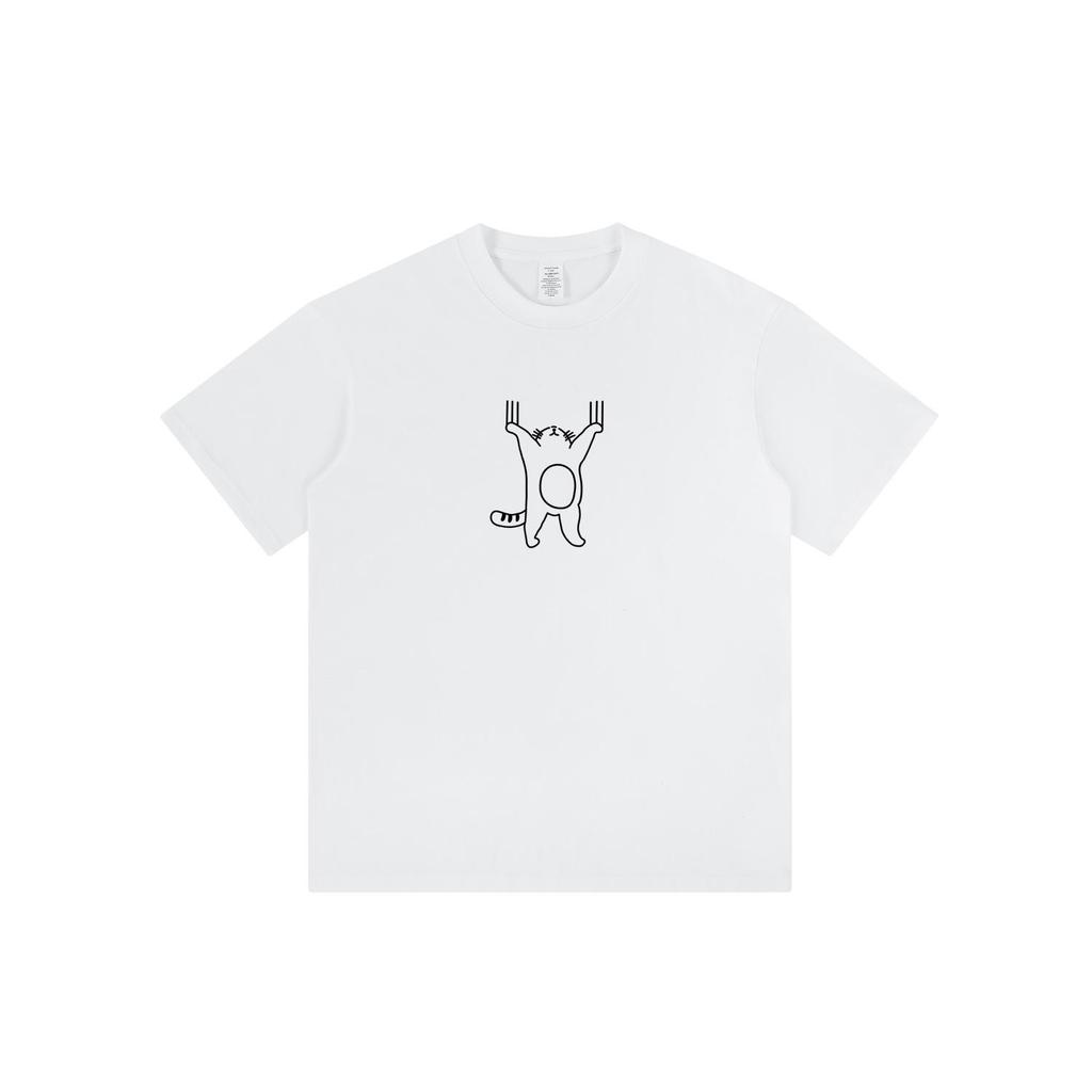 2024 Summer Creative Cartoon Print Loose Short Sleeve Trendy Round Neck Casual Shirt