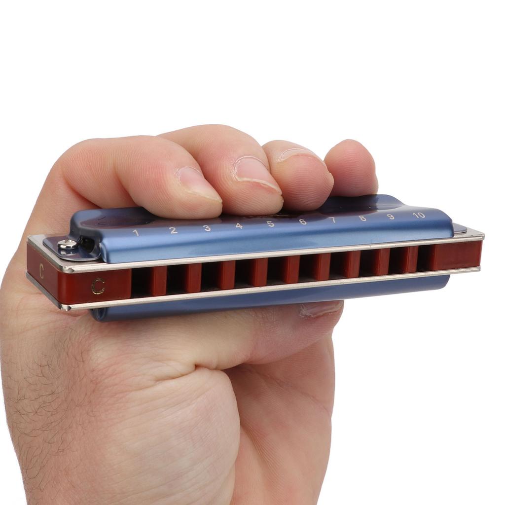 10 Hole Harmonica Metal C Key Diatonic Harmonica Mouth Organ Musical Instrument AccessoriesBlue