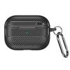 For AirPods Pro 3 Case Carbon Fiber Texture TPU Earbuds Protective Cover with Hook
