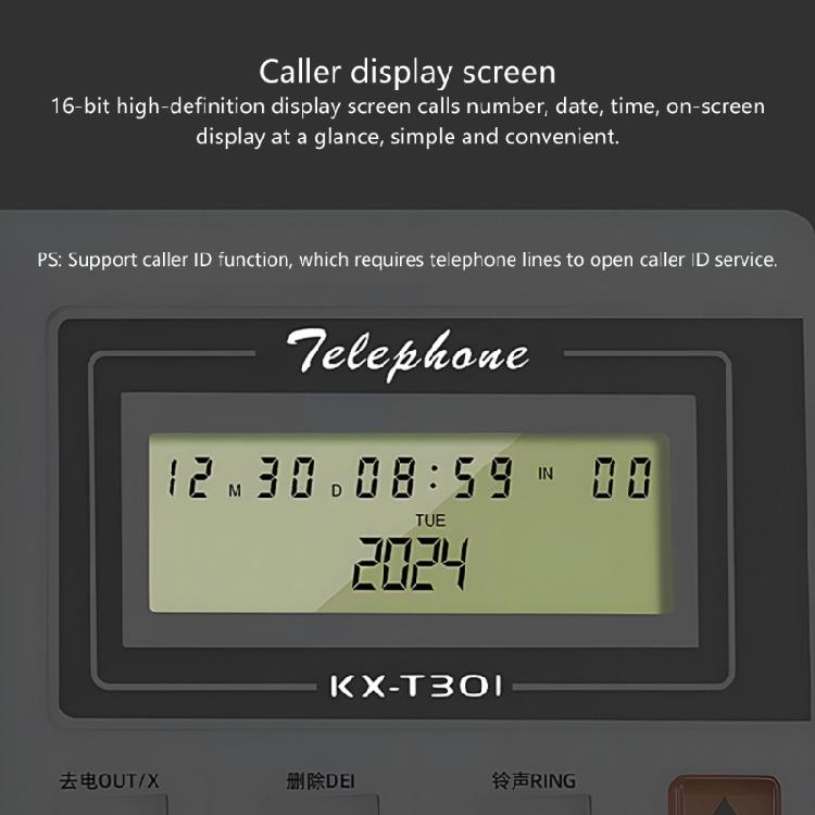 Corded Landline Phone Big Button Household Business Desktop Landline Telephone with LCD Display for Office Front Desk
