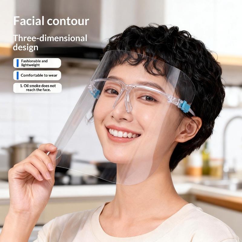 Face Shield Transparent Full Face Cover Safety Protective Film Tool Anti-Oil Anti-Fog Kitchen House Clean Dust Proof Mask