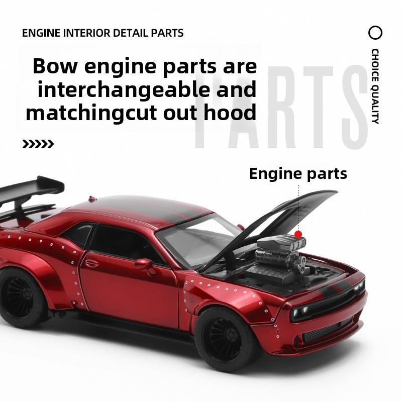 Simulation Alloy Dodge Challenger Srt Hellcat Sports Car Assembled Model Toy For Kids Collectors