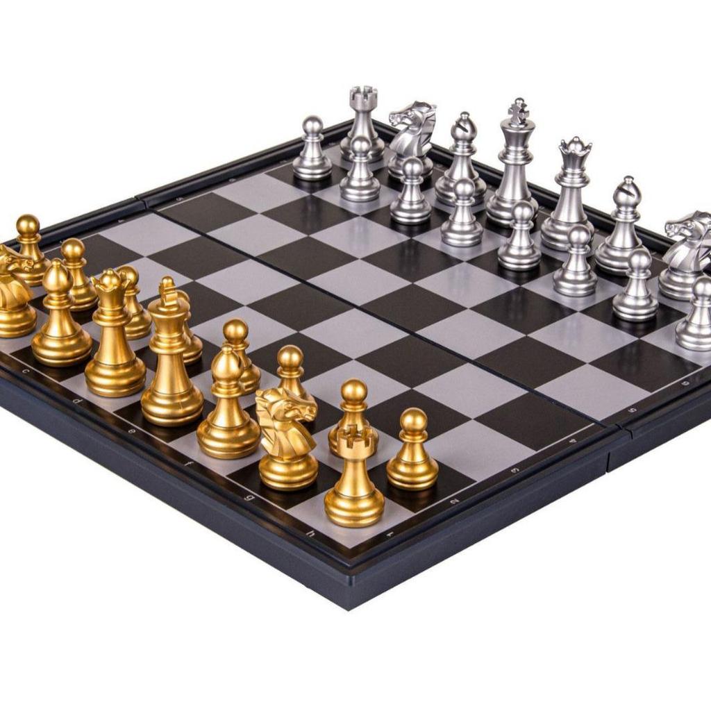 UB Folding Magnetic Chess Set - Interactive Tabletop Game for Students and Leisure