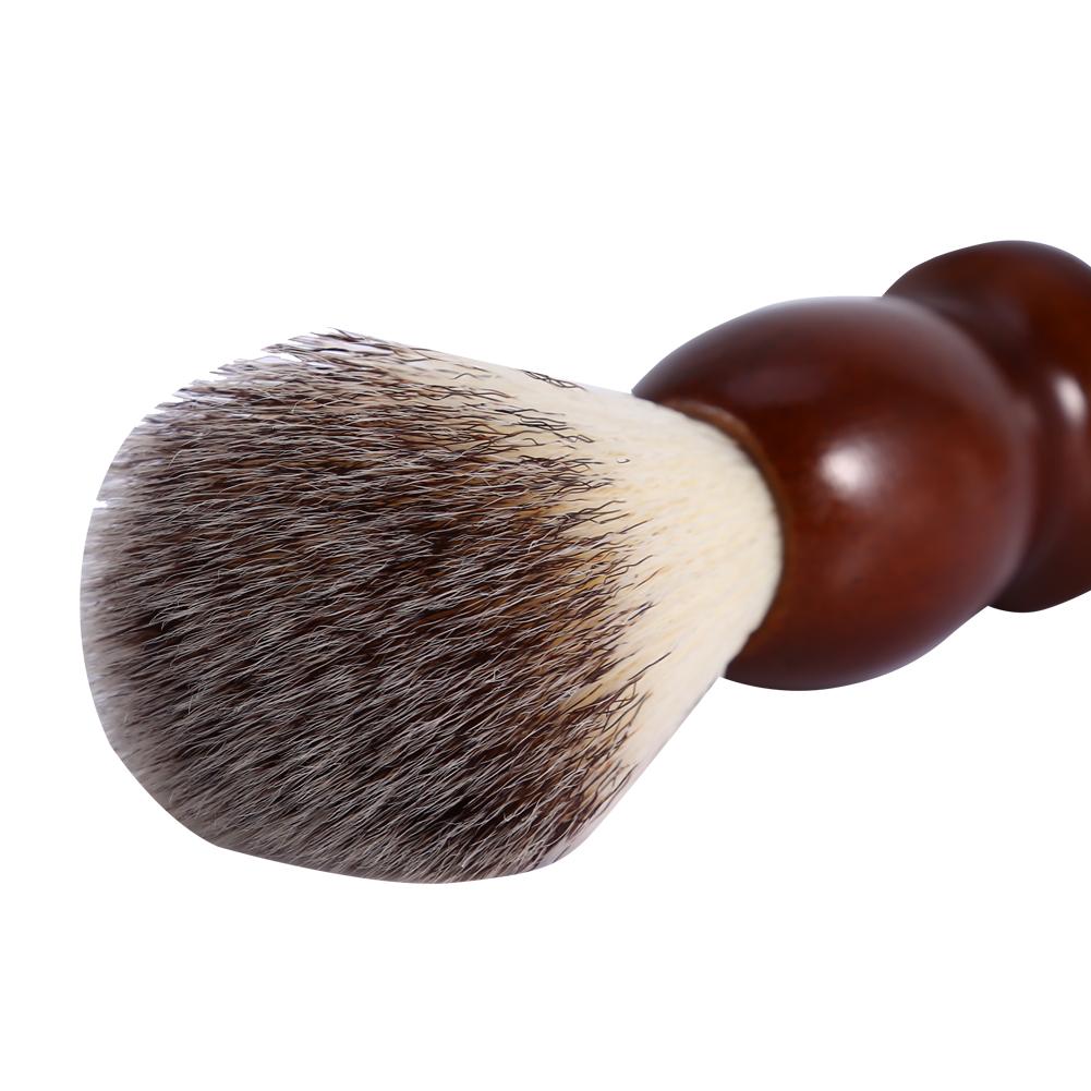 Quick-drying Nylon Hair Wooden Handle Shaving Brush, Rich Lather Barber Salon Tool For Professional Facial Cleaning