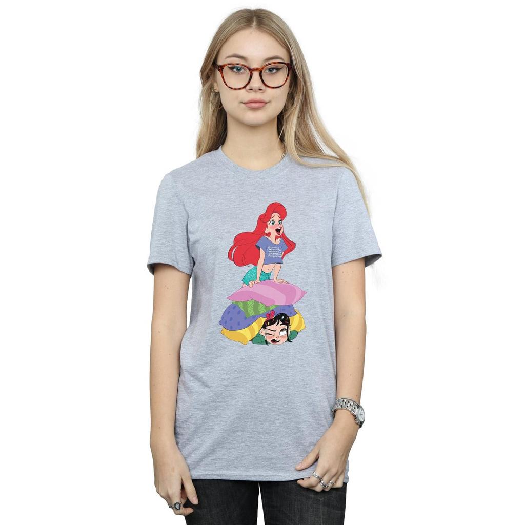 Disney Womens/Ladies Wreck It Ralph Ariel And Vanellope Cotton Boyfriend T-Shirt
