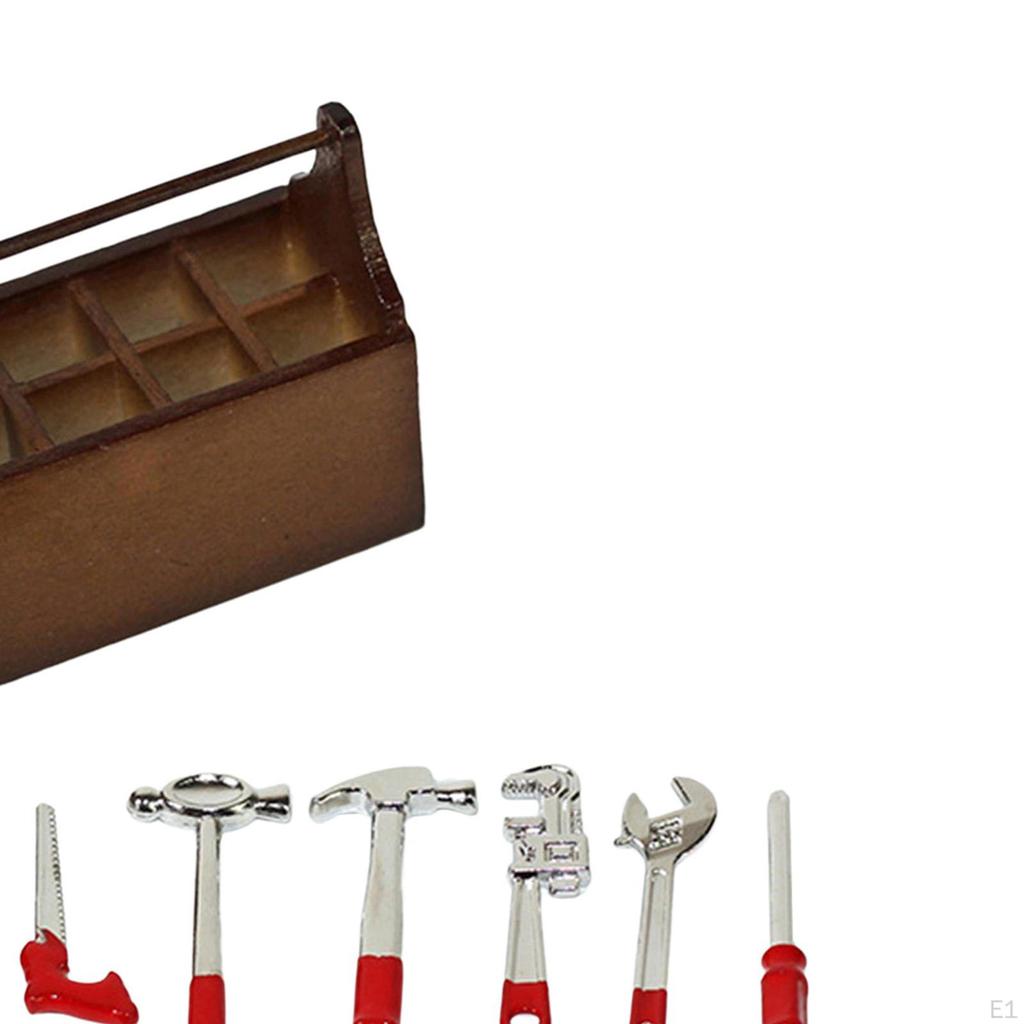 Handmade Miniature Toolbox Model for 1:12 Dollhouse Fairy Garden Scene