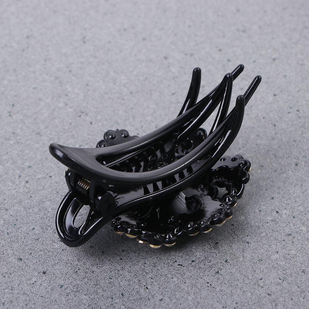 Acrylic Female Girls Rhinestone Hair Claw Flower Duckbill Clip Ponytail Holder Hair Accessories