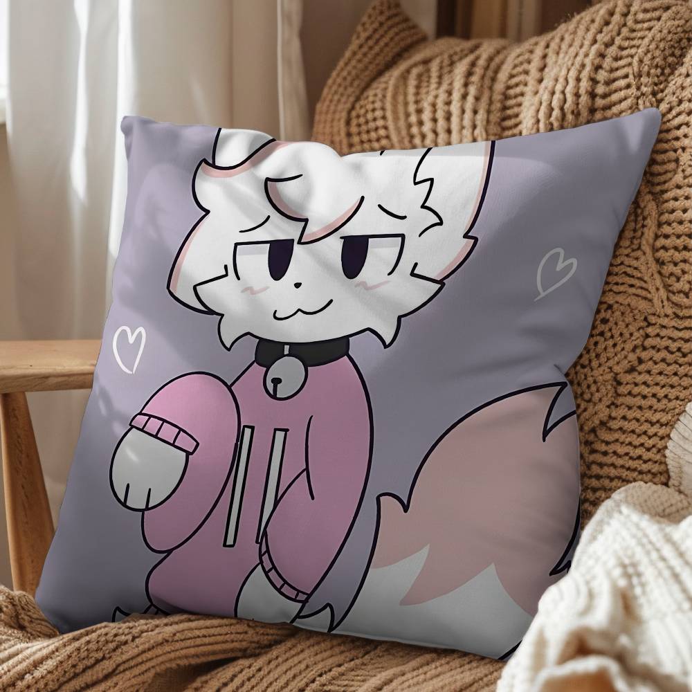 Beautiful Cat Cute Meme Boykisser Pillow Case Sofa Living Room Bedroom Headboard Backrest Cushion Square Cushion Nap Time