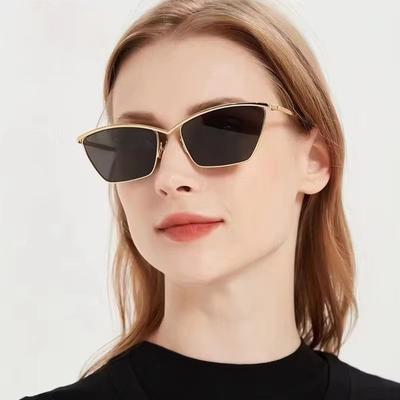 Non-polarized Classic Cat Eye Rectangle Sunglasses Women Luxury Brand Design Fashion Vintage Metal Frame Sun Glasses Retro Eyewear Unisex