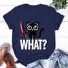 New Cat What Printed T Shirt Women Men Teens Fashion Hip Hop Harajuku Casual Short Sleeve Tops Tees