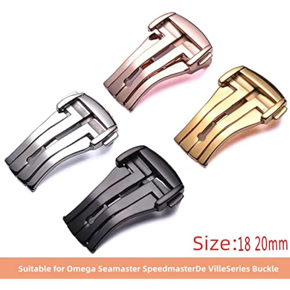 [Nywing] 18mm 20mm Omega Buckle OMEGA Stainless Steel Watch Strap D Buckle Double/Double Opening ...