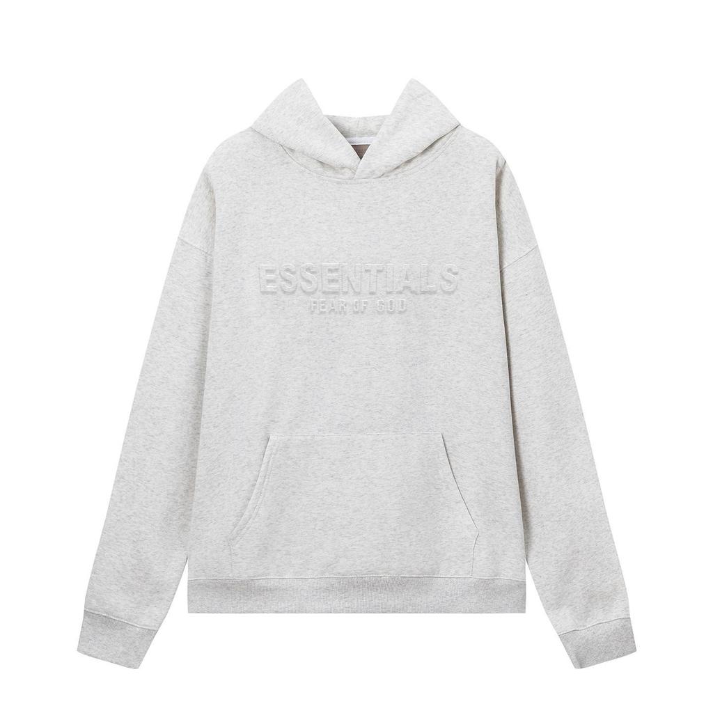 FEAR OF GOD ESSENTIALS Unisex Samt-Hoodie mit Beflocktem Schriftzug