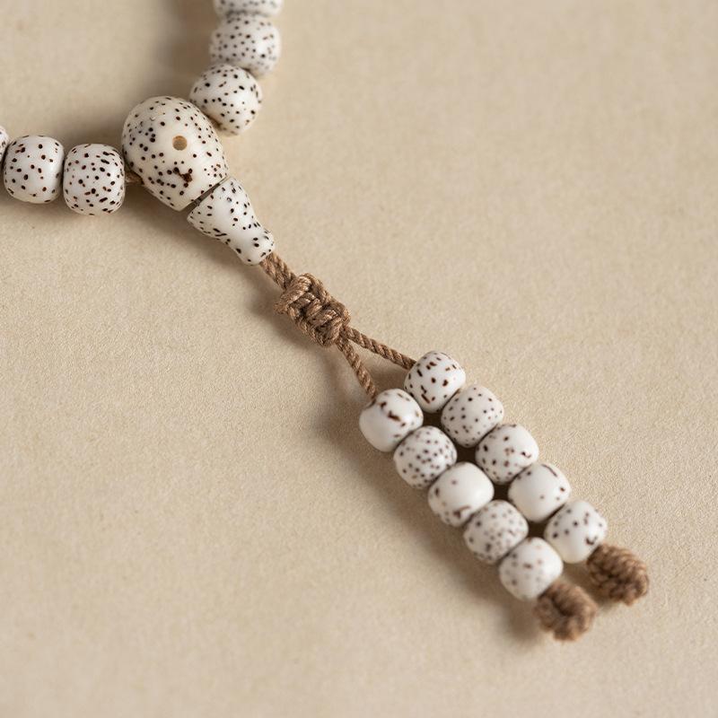 Natural Star Moon Bodhi Seed108Old-style Buddhist Prayer Beads, Long String of Beads with Blank Spaces, High-density Bracelet, Vintage Style