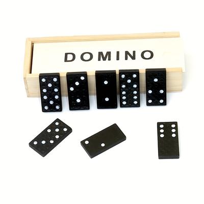 28 Pieces, 1 Set of Wooden Domino Board Games, Travel Fun Tabletop Games, Domino Toys