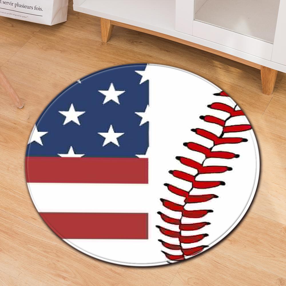 Living Room Mat Computer Chair Mat Round Anti-Slip Modern Creative Carpet Print Bee Clock Kids Bedroom Carpet