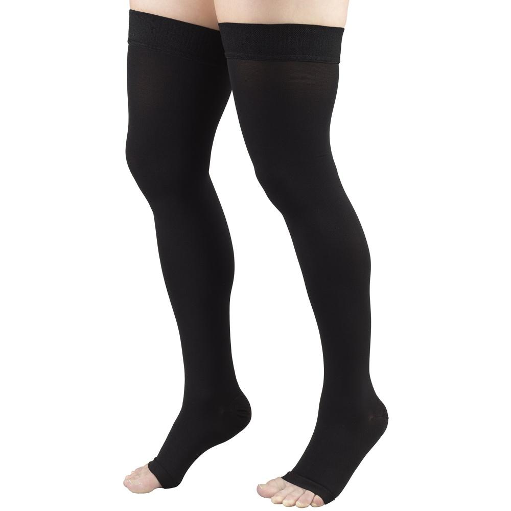 1 Pair 23-32Mmhg Open Toe Thigh High Compression Stockings For Varicose Vein Swelling Leg S-Xxl