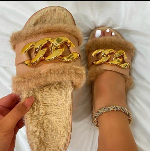 

Новая независимая станция Mao Mao тапочки цепочка металл крутые тапочки женские повседневные наружные тапочки обувь 43