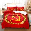 Red Soviet Socialist Republic USSR Flag Bedding Set Single Twin Full Queen King Size Bed Set Aldult Kid Bedroom Duvetcover Sets