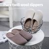 Japanese twill winter non-slip home wood floor soft bottom bedroom men and women couple thick bottom cotton slippers simple