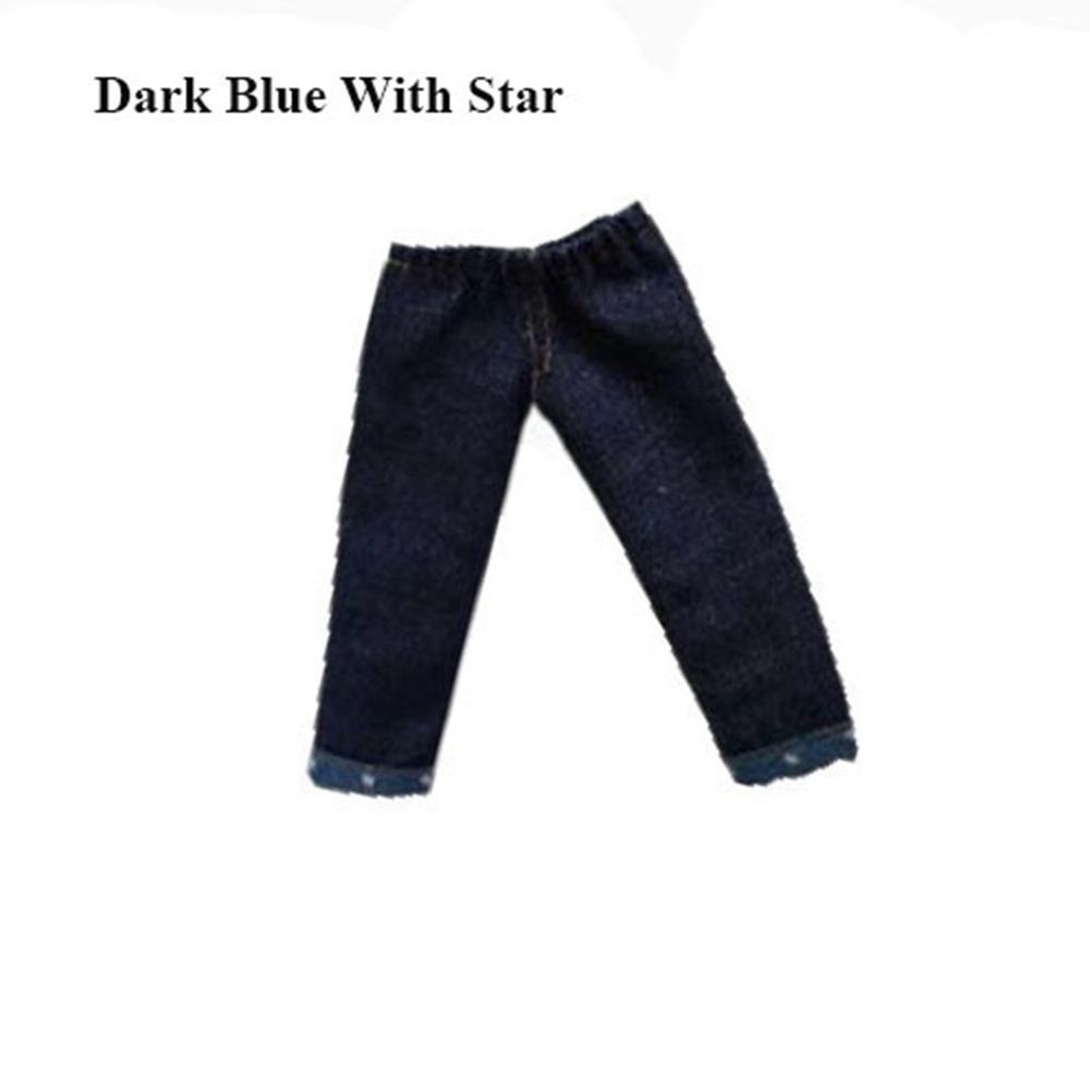 Handmake Jeans Pants Casual Wear Cute Trousers Flip Up Denim Pants for Blythe ob24 Dolls