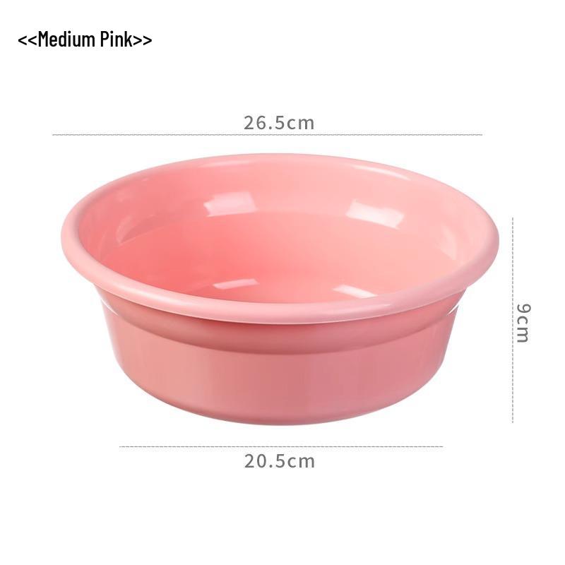 Round Plastic Household Washbasin – Versatile Basin for Laundry, Vegetables, or Dorms