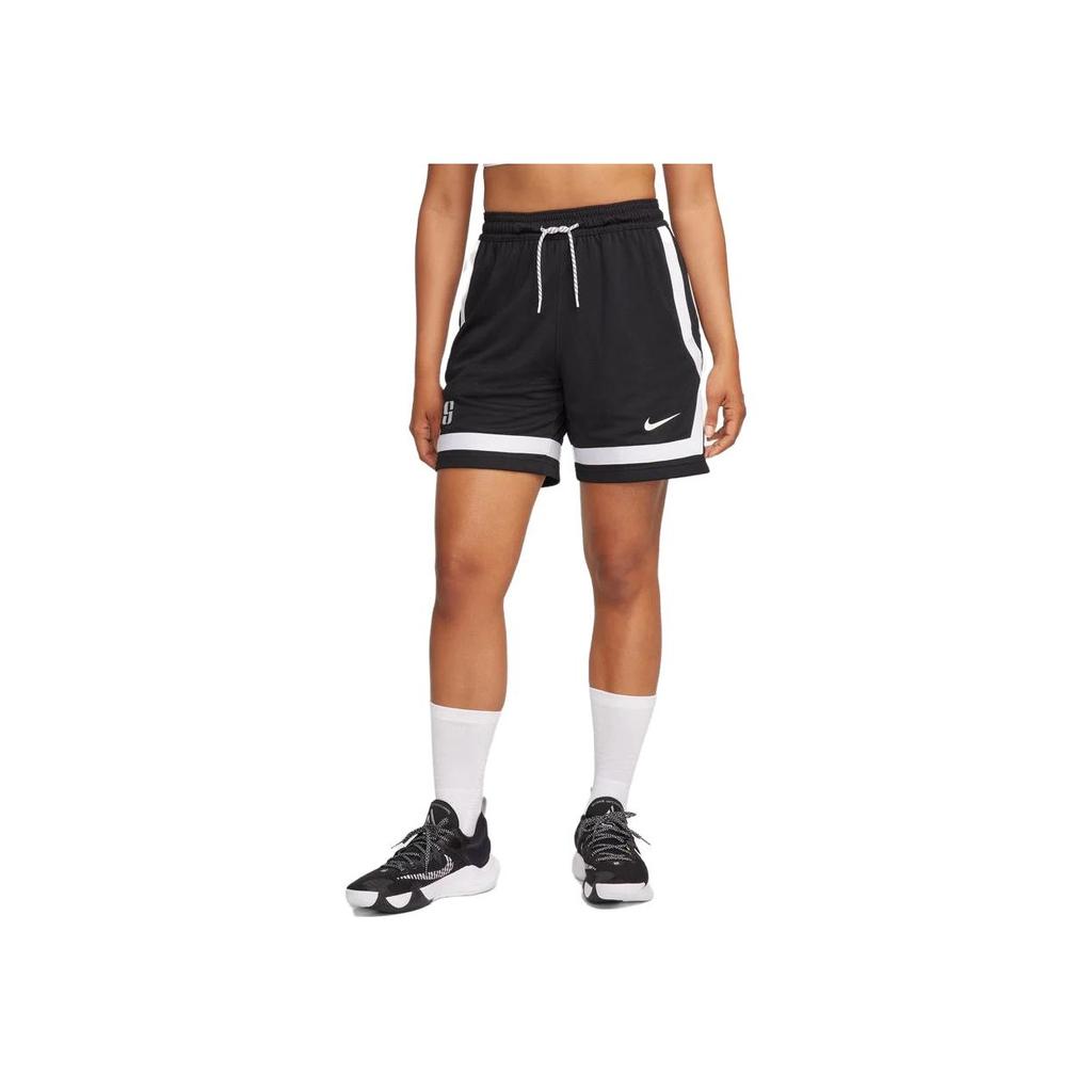 Nike Loose Drawstring Logo Print Wide-Leg Sports Shorts Women Bottoms Black FB8425010