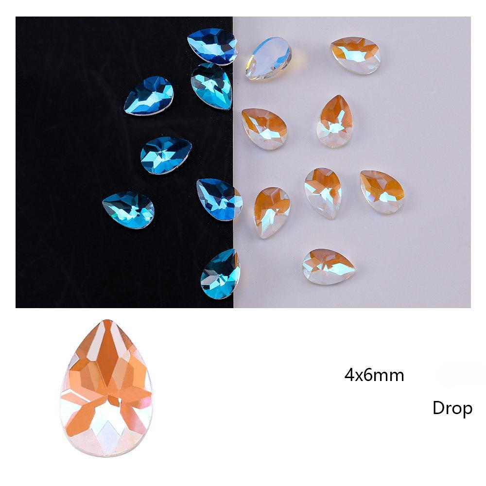 Elektrokaplama Aurora Ab Tırnak Sanatı Elmas Xiaohongshu Sıcak Elf İnternet Ünlü Düz Tabanlı Özel Şekilli Elmas