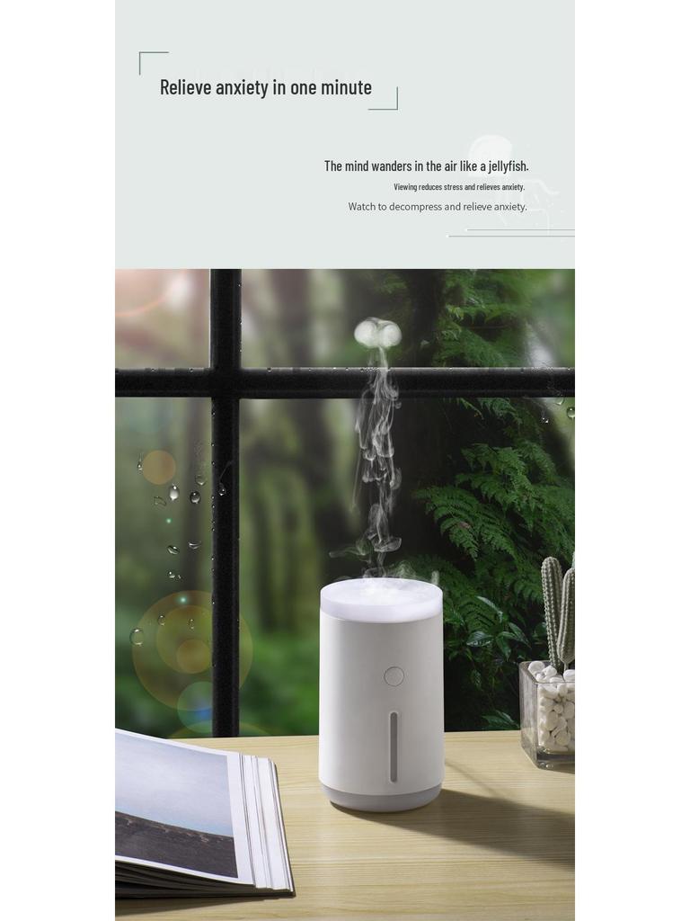 Silent Jellyfish Humidifier: USB-Powered Air Hydration for Home, Office, or Car