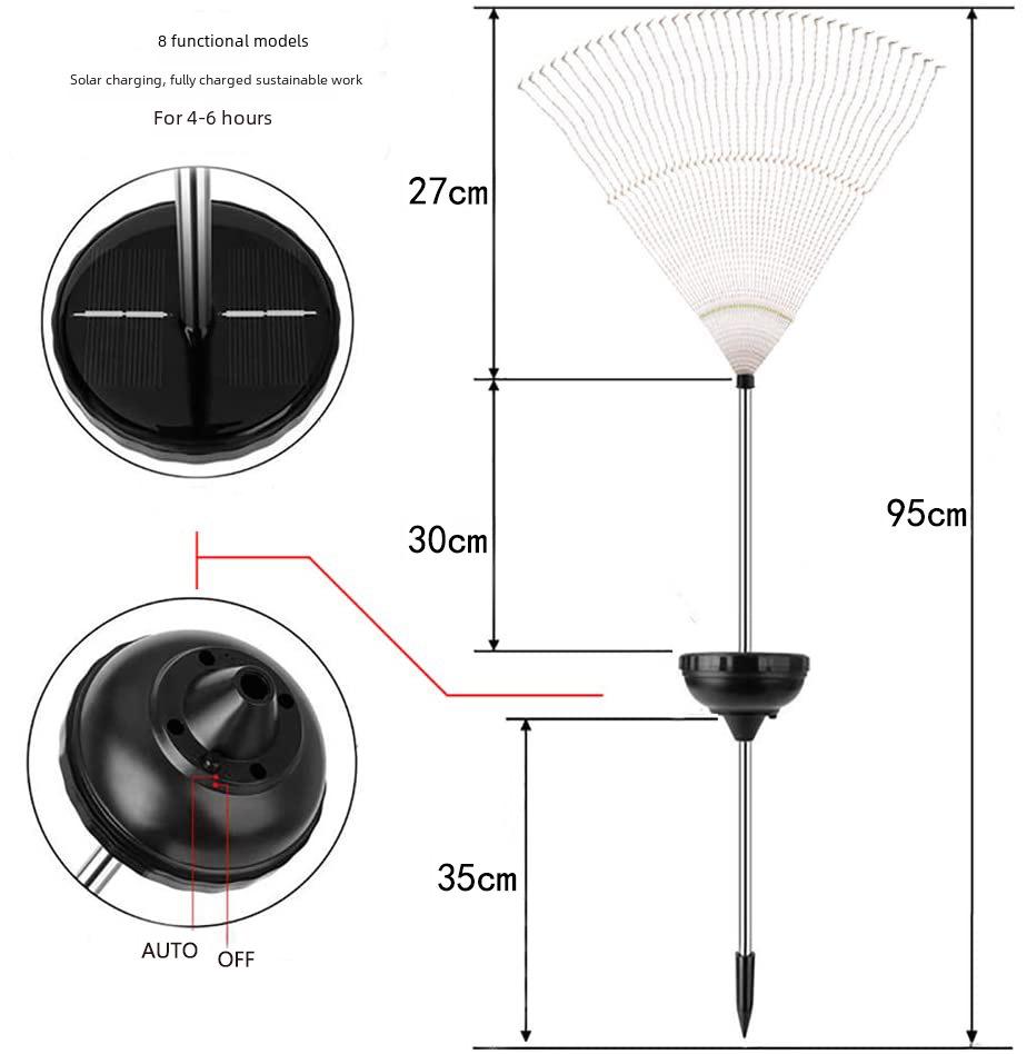Solar-Powered Starry Dandelion String Lights for Outdoor Garden Decoration