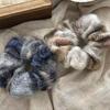 Elegant Plush Soft Wide Scrunches For Women Girls Sweet Ponytail Hair Tie Autumn Winter Checkered High Elasticity Hair Band Gift