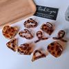 retro small coffee leopard print shark clip niche high-end style grab clip hair accessory 2PC Leopard Hair Claw  Women