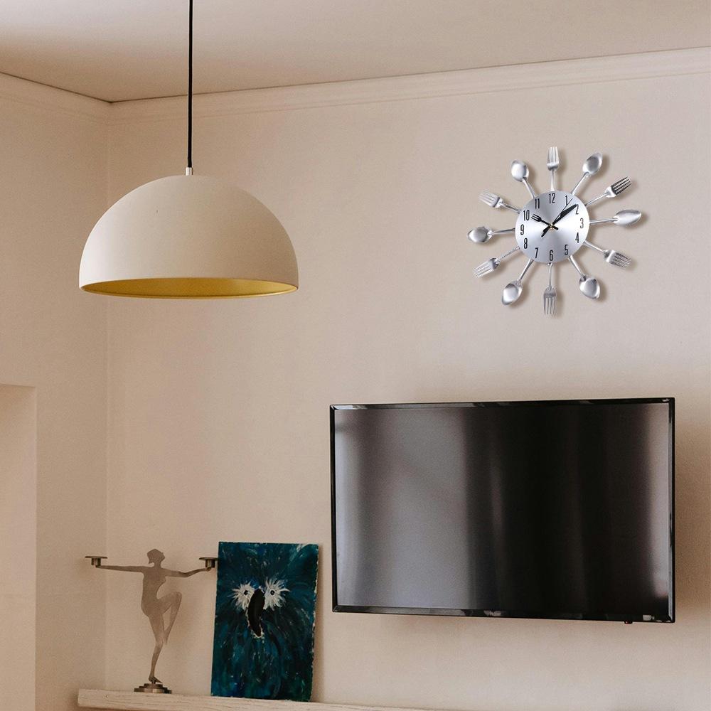 Removable Cutlery Wall Clock Modern Decorative Horloge Spoon Fork Wall Clock Restaurant