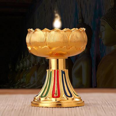 1 Stück Ghee-Lampenhalter Buddhistische Artikel Kerzenhalter Langlebigkeit Meditation Öllampe Legierung Tischdekoration Wohnzimmer