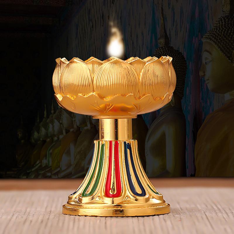 1ks Držák na ghí lampu Buddhistické potřeby Svícen Odolnost Meditace Olejová lampa Slitina Stolní dekorace Obývací pokoj